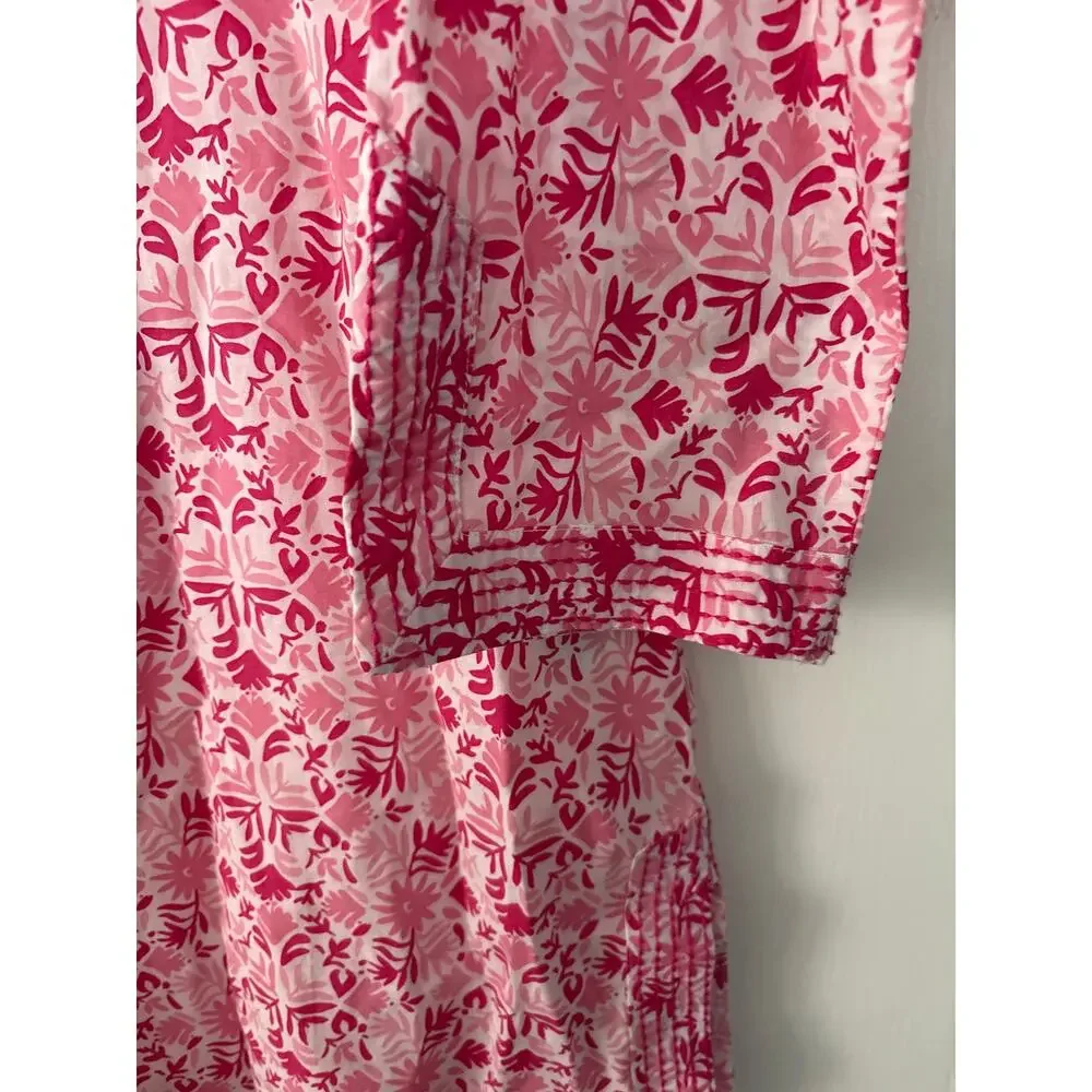 Vineyard Vines Pink Floral Swim Cover Up Tunic Dress Size Medium Resort Wear